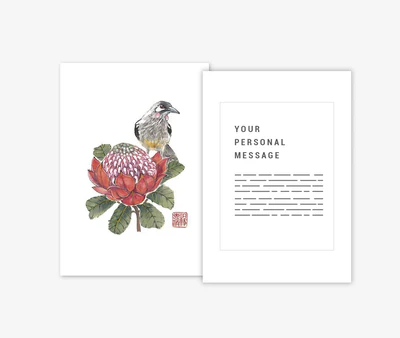 Red Wattlebird Gift Card with &lt;p&gt;Personalised Message Service&lt;/p&gt;