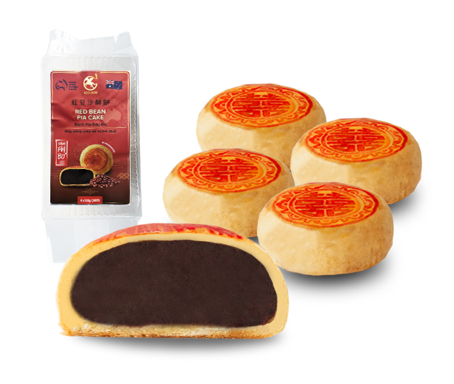 Large Red Bean Banh Pia Cakes